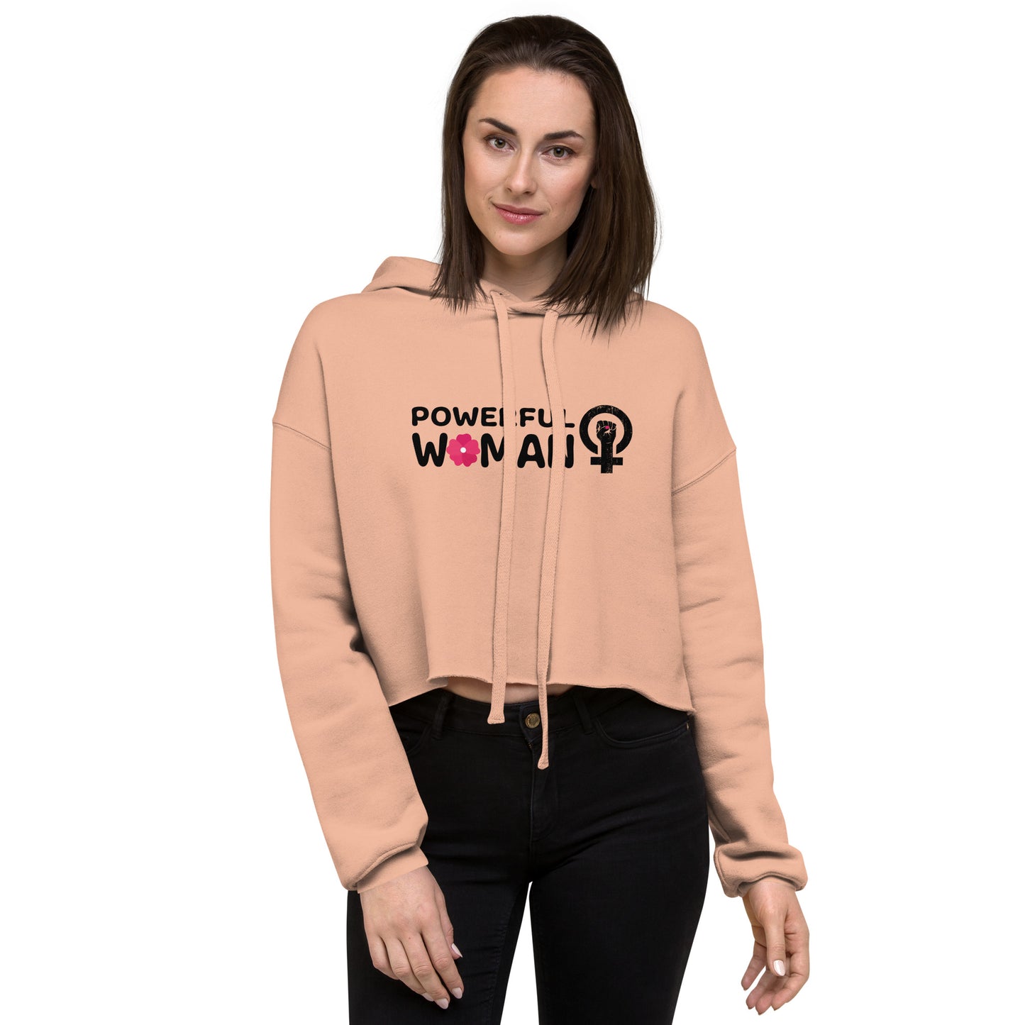 Women's "Powerful Woman" Crop Hoodie