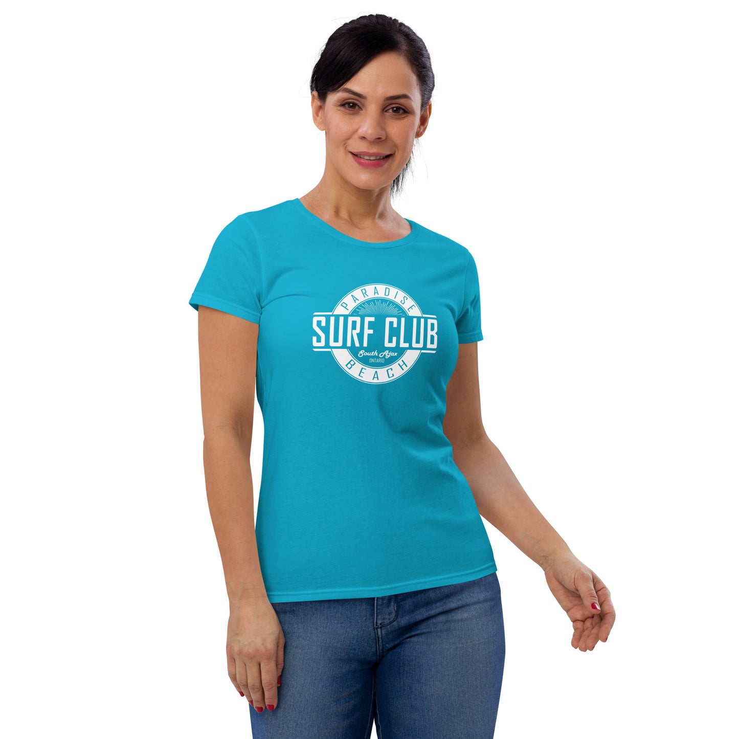 Women's Paradise Beach Surf Club Fitted T-Shirt